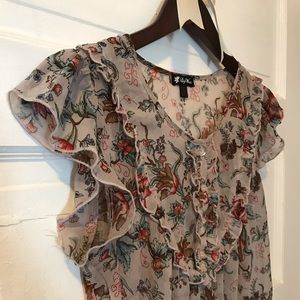 Floral Ruffle Blouse